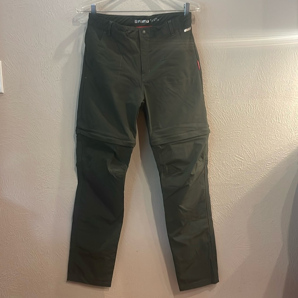 Reima kids anti bite convertible hiking pants. Hunter green. Size 14.